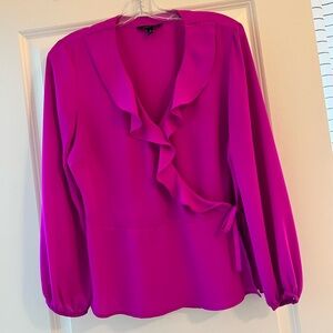 Banana Republic Vibrant Fuchsia Ruffle Blouse